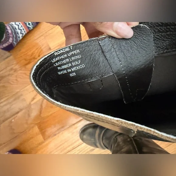 Freebird by Steven OG Roadie Distressed Black and Brown Combat Boots - Picture 5 of 6